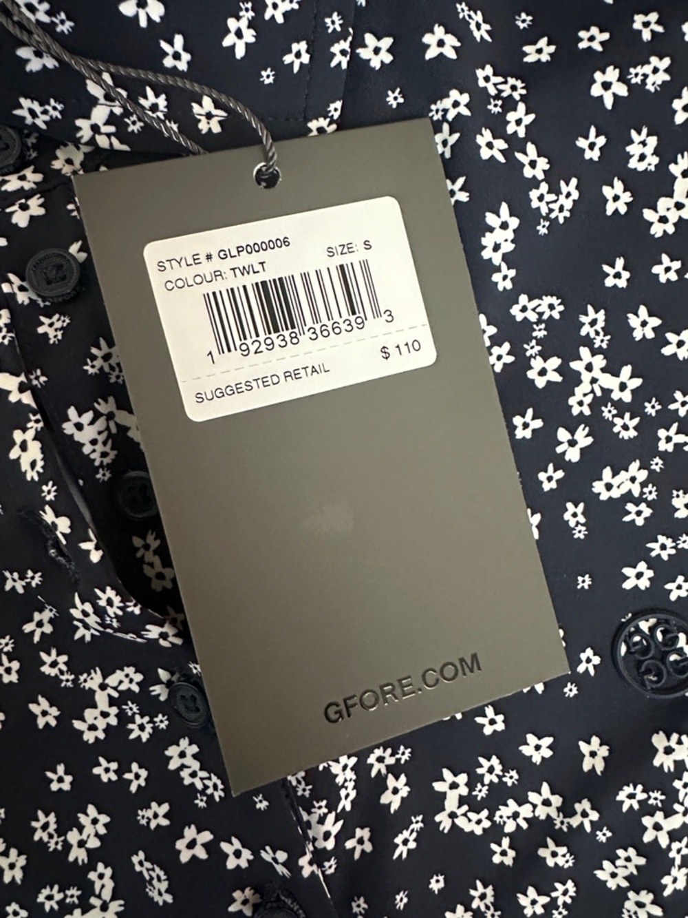 G/FORE Navy Floral Sleeveless Button-Front Top - Picture 4 of 7